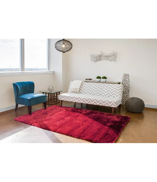 Feizy Indochine Luxury & Glam Solid, Red, 8' x 8' Round Rug