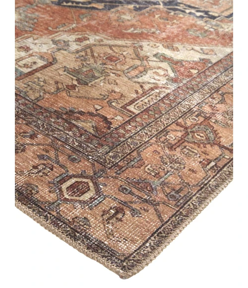 Percy Area Rug Feizy Percy Vintage Medallion Rug, Pink Clay/Charcoal Gray, 7ft-10in x 9ft-10in