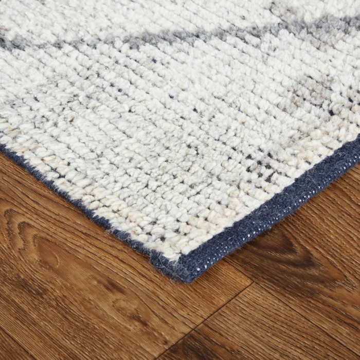 Feizy Alford Minimalist Eyelash Wool Rug, Light Gray/Brown, 7ft-9in x 9ft-9in Area Rug