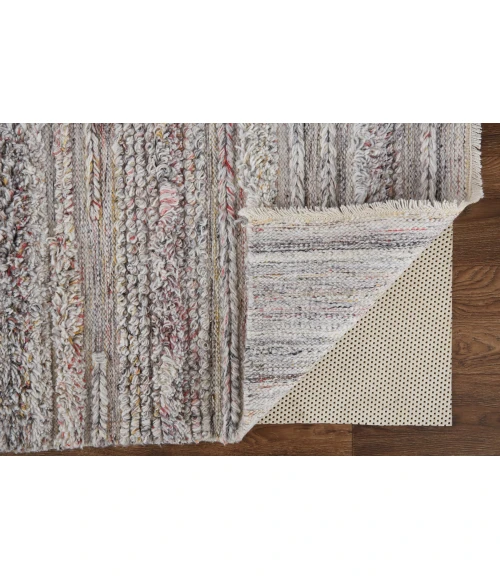 Feizy Alden Contemporary Bohemian Shag Rug, Gray/Red/Yellow, 5ft x 8ft Area Rug