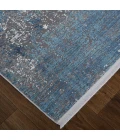 Feizy Cadiz Casual Abstract, Blue/Gray/Silver, 3'-1" x 10' Runner
