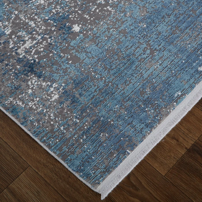 Feizy Cadiz Gradient Watercolor Rug, Blue/Silver Gray, 7ft-9in x 11ft Area Rug