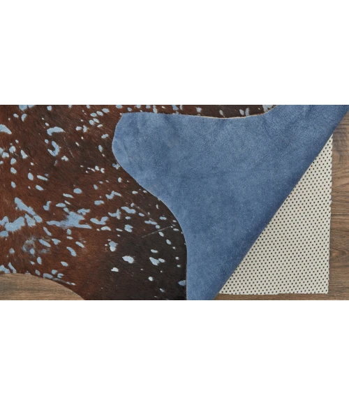 Feizy Ellyse Cabin & Lodge Animal Print, Blue/Brown, Large Shaped Rug