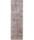 Feizy Conroe Luxe Abstract Hand Knot Rug, Copper/Blue/Henna, 2ft-6in x 8ft Runner