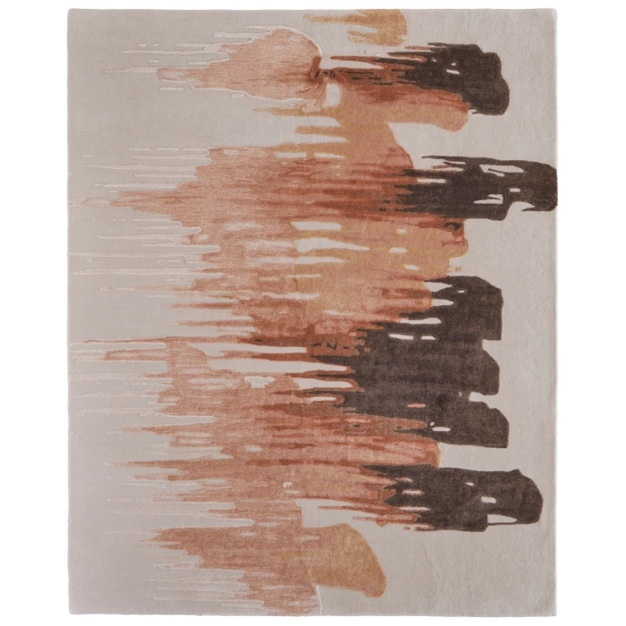 Feizy Anya Industrial Abstract, Red/Brown/Orange, 9' x 12' Area Rug