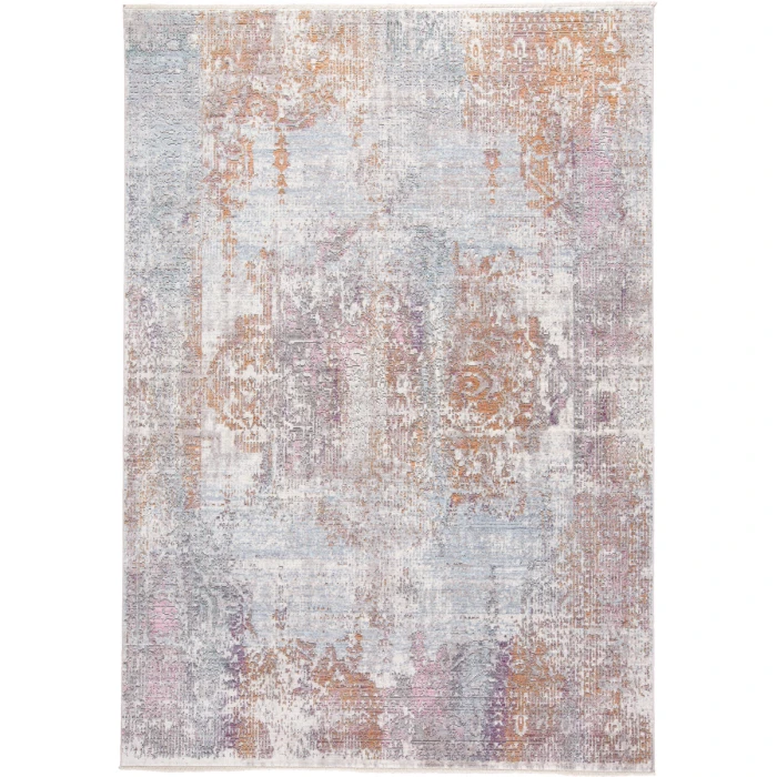 Feizy Cecily Vintage Medallion, Gold/Pink/Blue, 8' x 8' Square Square Rug