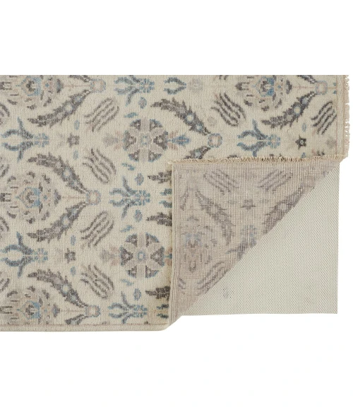 Feizy Beall Luxury Wool Rug, Arts and Crafts, Beige, 5ft - 6in x 8ft - 6in Area Rug