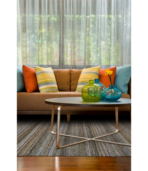 Feizy Brady Casual Stripes, Gray/Green/Blue, 9' x 12' Area Rug