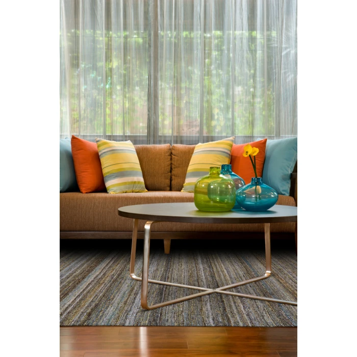 Feizy Brady Casual Stripes, Gray/Green/Blue, 9' x 12' Area Rug