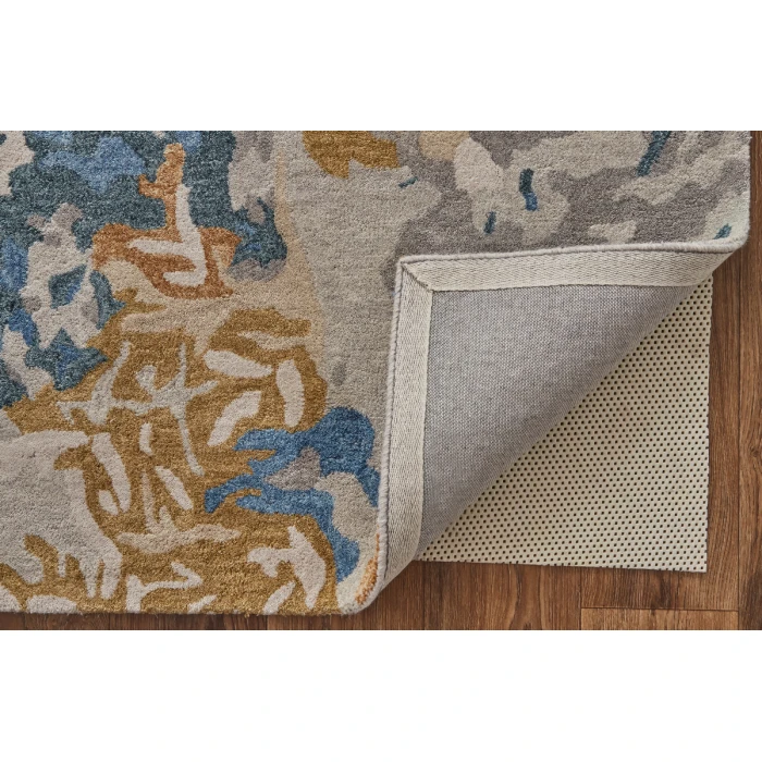 Feizy Everley Abstract Tufted Wool Rug, Opal Gray/Blue/Bronze, 8' x 10' Area Rug