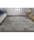 Feizy Palomar Luxe Hand-Knot Abstract Accent Rug, Gray/Denim Blue, 2ft x 3ft