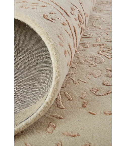 Feizy Bella High/Low Floral Wool Rug, Sand Beige/Blush Pink, 2ft - 6in x 8ft, Runner