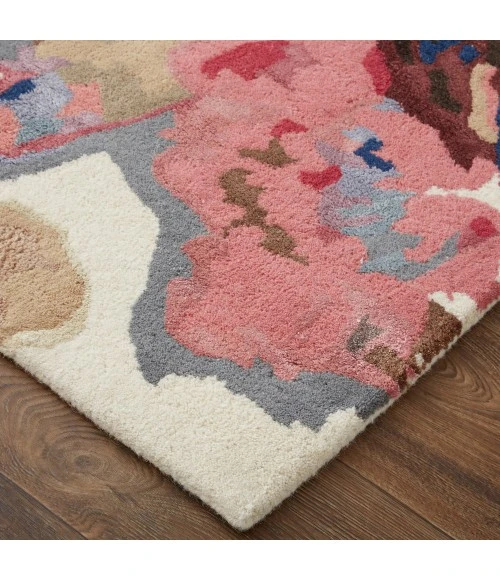 Feizy Dafney Casual Floral & Botanical, Blue/Pink/Gray, 5' x 8' Area Rug