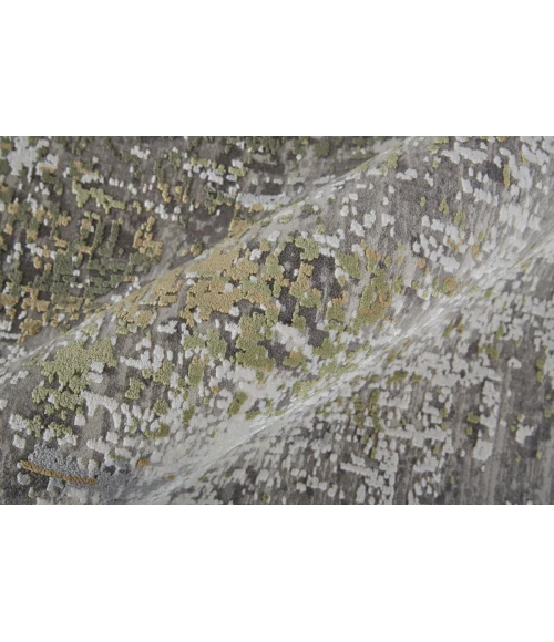 Feizy Cadiz Casual Abstract, Green/Gray/Ivory, 3'-1" x 10' Runner