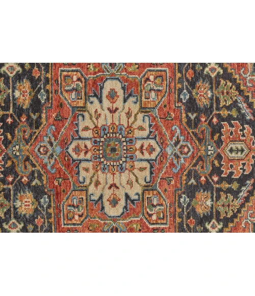 Feizy Carrington Bohemian & Eclectic Medallion, Red/Black/Ivory, 2' x 3' Accent Rug