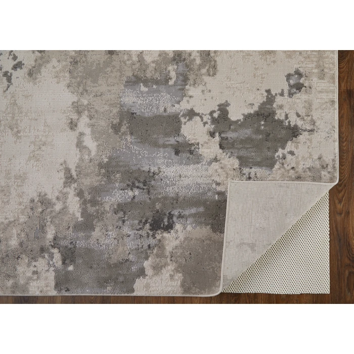 Feizy Prasad Casual Watercolor, Ivory/Gray, 8' x 11' Area Rug