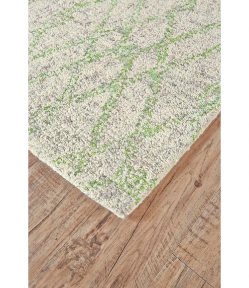 Feizy Morisco Casual Geometric, Ivory/Green, 8' x 11' Area Rug