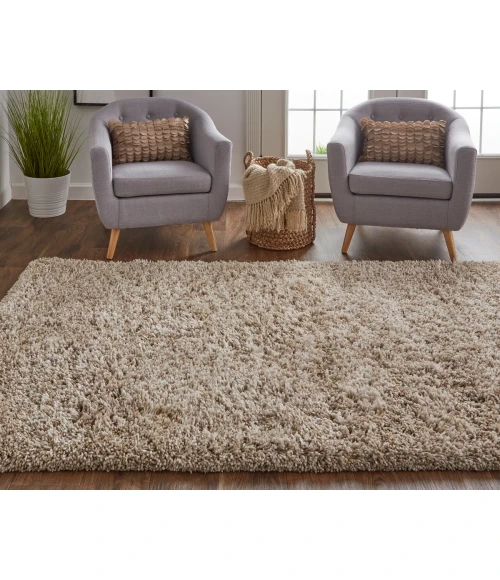 Feizy Stoneleigh Luxury & Glam Solid, Tan/Ivory, 10' x 14' Area Rug