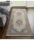 Feizy Marquette Bohemian & Eclectic Medallion, Gray/Red/Blue, 2'-8" x 10' Runner