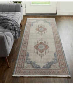 Feizy Marquette 39GRF GRAY/MULTI Area Rug 2 ft. 8 in. X 10 ft. Runner