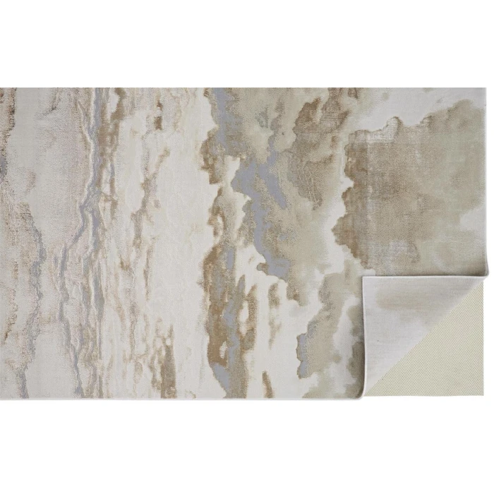 Feizy Aura Casual Abstract, Ivory/Tan/Gray, 12' x 18' Area Rug