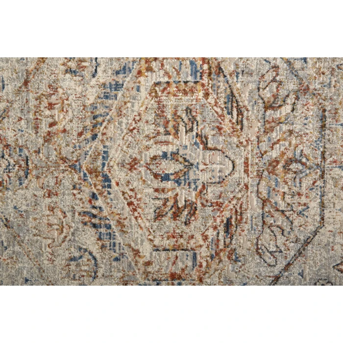 Feizy Kaia Vintage Medallion, Tan/Orange/Red, 2'-6" x 10' Runner