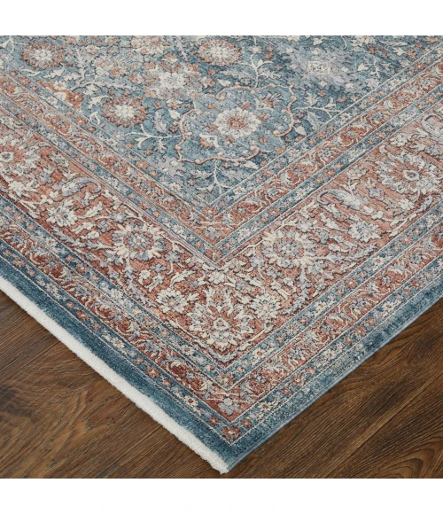 Feizy Marquette Vintage Oriental, Blue/Red, 2'-8" x 8' Runner