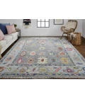 Feizy Karina Hand-Knotted Botanical Area Rug, Cool Gray/Blue, 8ft-6in x 11ft-6in
