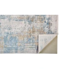 Feizy Cadiz Industrial Abstract, Blue/Gray/Gold, 13' x 20' Area Rug