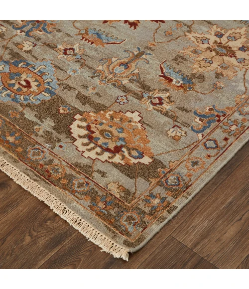 Feizy Leylan Casual Floral & Botanical, Brown/Tan/Gray, 3'-6" x 5'-6" Area Rug