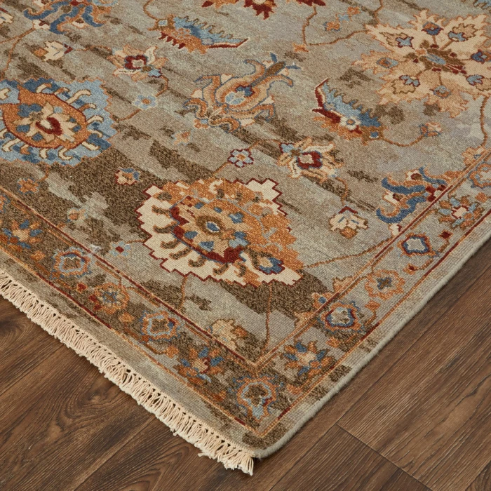 Feizy Leylan Casual Floral & Botanical, Brown/Tan/Gray, 9'-6" x 13'-6" Area Rug