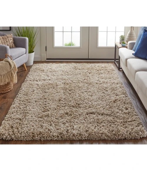 Feizy Stoneleigh Luxury & Glam Solid, Tan/Ivory, 10' x 14' Area Rug