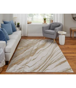 Feizy Aura 39LLF IVORY/GOLD Area Rug 1 ft. 8 in. X 2 ft. 10 in. Rectangle