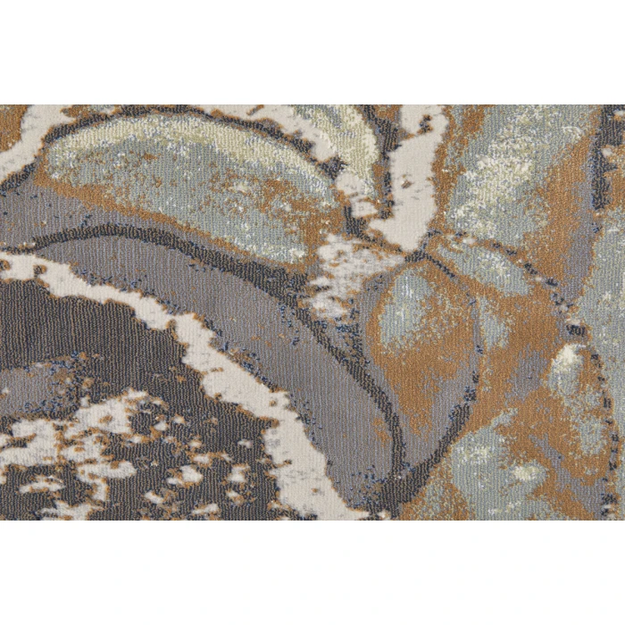 Feizy Clio Industrial Abstract, Gray/Brown, 2'-9" x 7'-10" RUNNER Runner