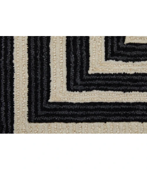 Feizy Maguire Industrial Abstract, Gray/Ivory/Black, 5' x 8' Area Rug