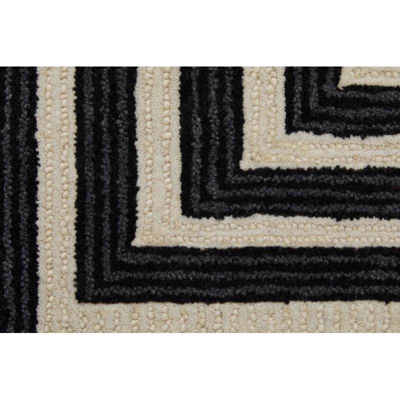Feizy Maguire Industrial Abstract, Gray/Ivory/Black, 12' x 15' Area Rug