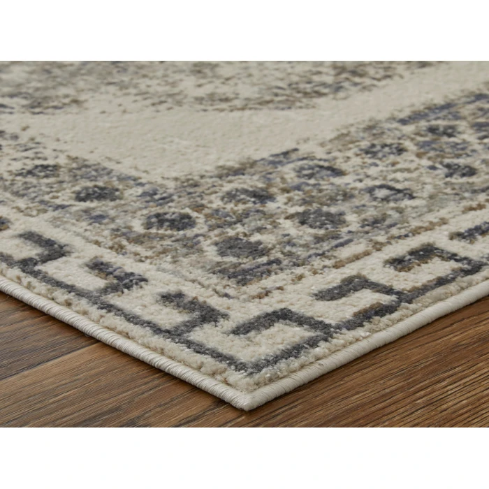 Feizy Kano Classic Distressed, Ivory/Taupe/Gray, 7'-10" x 11' Area Rug