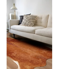 Feizy Bartlett COWHD MEDIUM BROWN Area Rug Shaped Rug