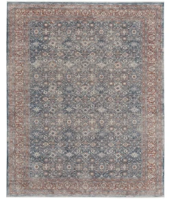 Feizy Marquette 39GTF BLUE/RUST Area Rug 6 ft. 7 in. X 9 ft. 10 in. Rectangle