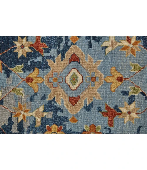 Feizy Leylan Vintage Floral & Botanical, Blue/Orange/Red, 2'-6" x 10' Runner