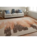 Feizy Anya Industrial Abstract, Red/Brown/Orange, 9' x 12' Area Rug