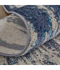Feizy Indio Industrial Abstract, Tan/Blue/Ivory, 2'-10" x 7'-10" Runner