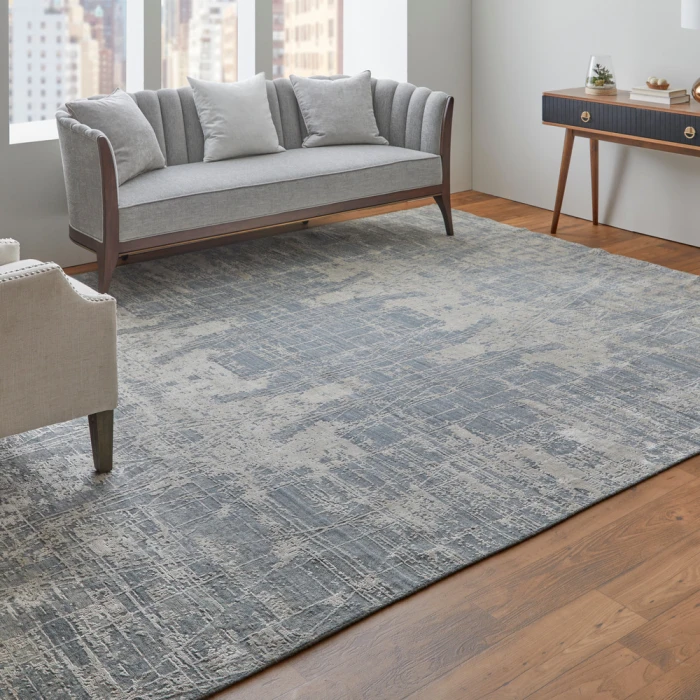 Feizy Eastfield Casual Abstract, Gray, 8' x 8' Round Rug