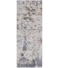 Feizy Laina Industrial Abstract, Ivory/Gray/Blue, 3' x 12' Runner