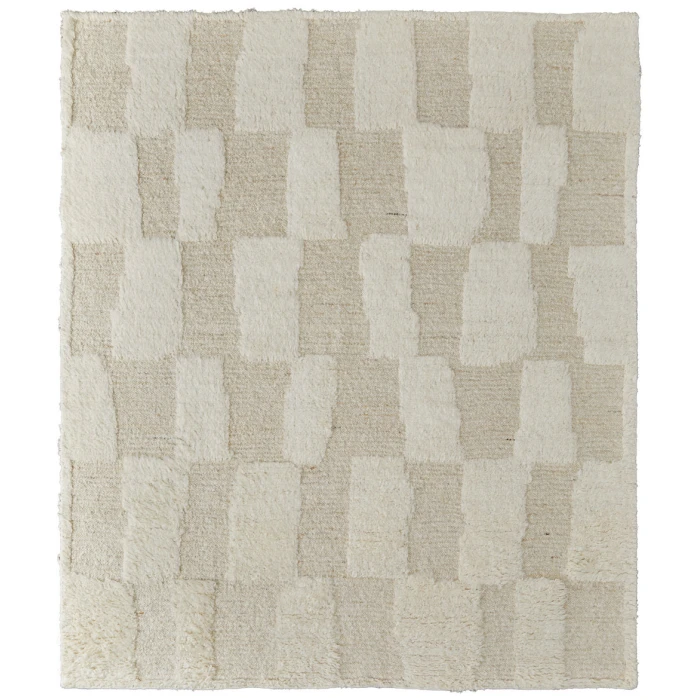 Feizy Ashby Farmhouse Geometric, Tan/Ivory, 3'-6" x 5'-6" Accent Rug