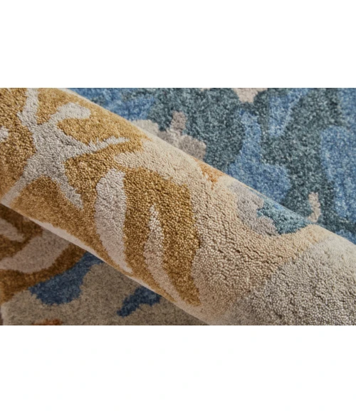 Feizy Everley Casual Abstract, Gray/Blue/Gold, 12' x 15' Area Rug