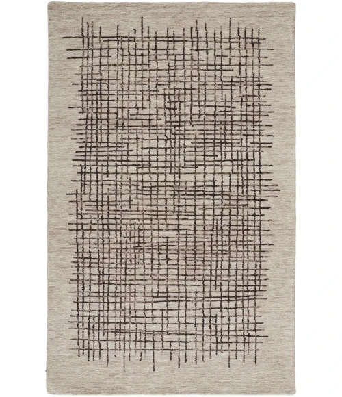 Feizy Maddox Modern Tufted Architectural Rug, Light Taupe/Brown, 3ft-6in x 5ft-6in