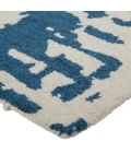 Feizy Dineen Mid-Century Modern Abstract, Ivory/Blue, 8' x 10' Area Rug