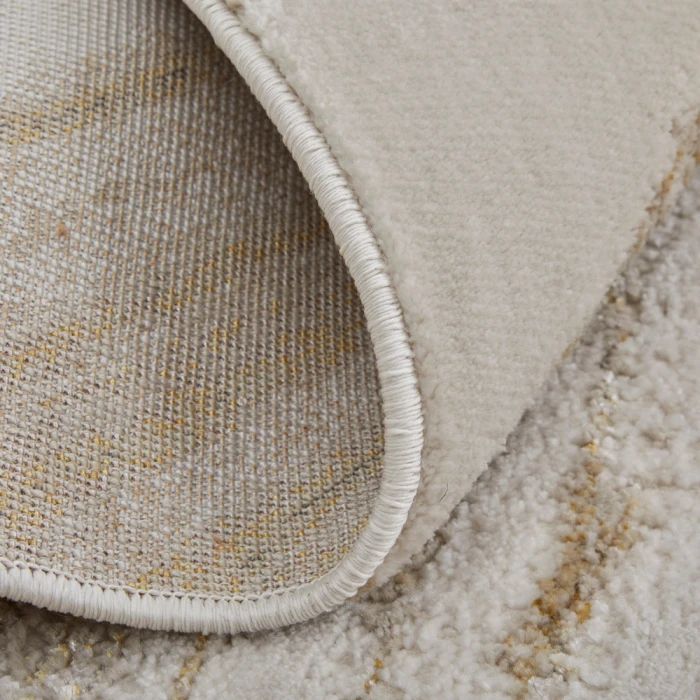 Feizy Aura Industrial Abstract, Ivory/Taupe/Gold, 12' x 18' Area Rug