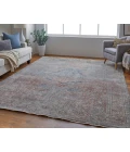 Feizy Marquette Bohemian & Eclectic Medallion, Blue/Red/Gray, 2'-8" x 12' Runner